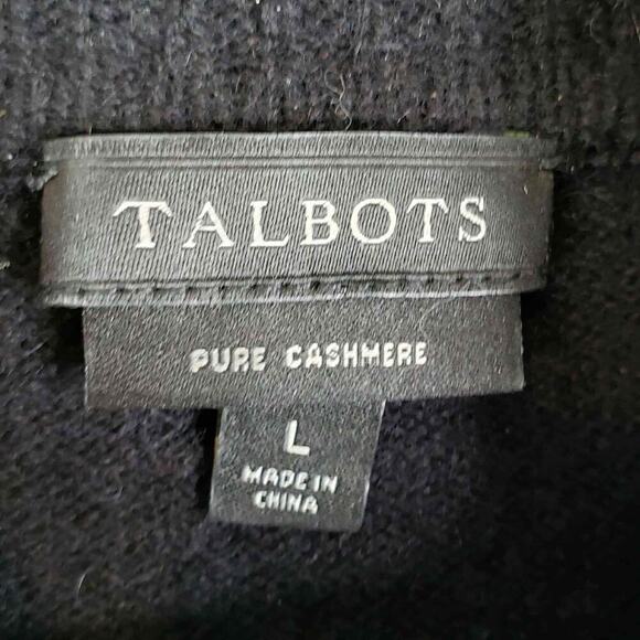Talbots Sweater Womens Size Large L Black Cashmere Knit Cowl Neck Oversized - Picture 5 of 8